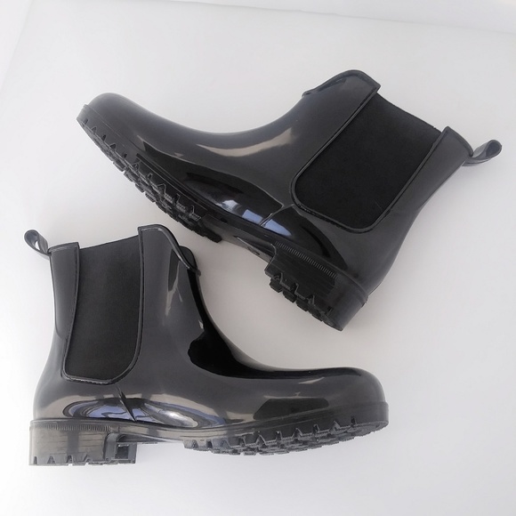 Nicole Miller Style Short Black Rain Boots Sz 9 - Picture 5 of 8